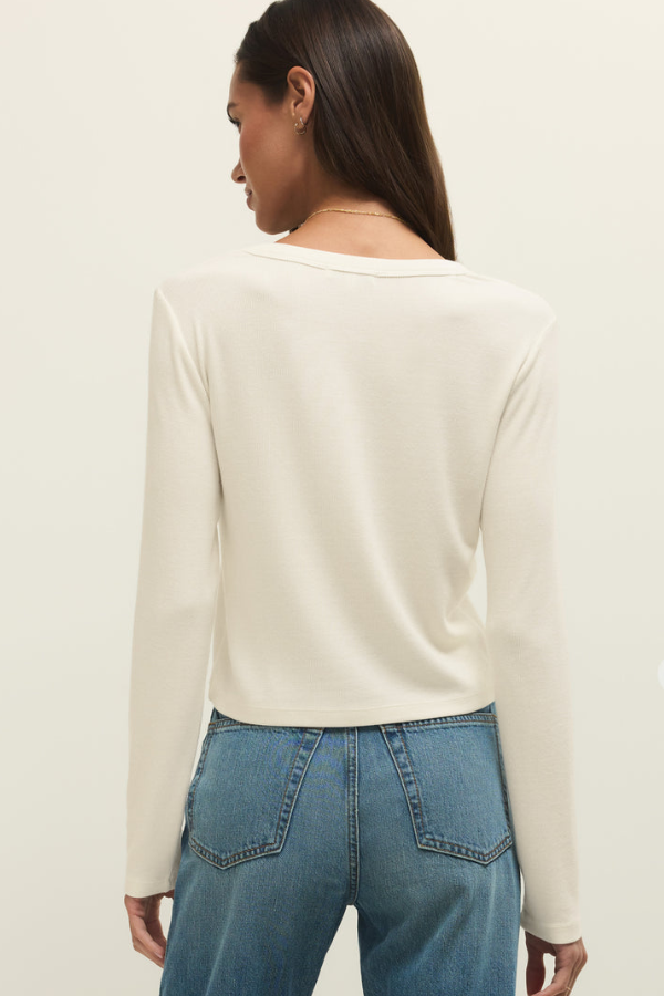 Ferris Cropped Henley Top