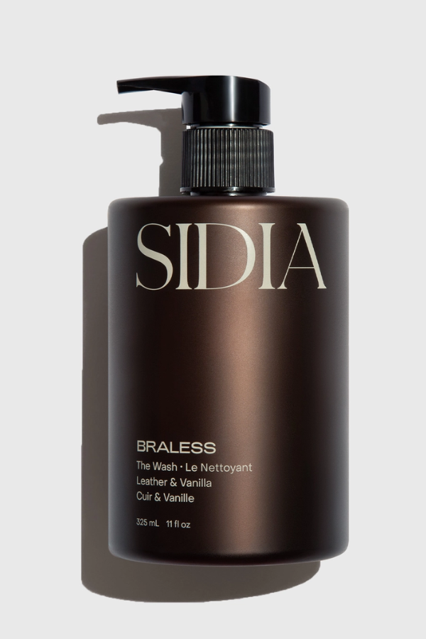 Brown bottle with pump labeled 'SIDIA' on a light gray background
