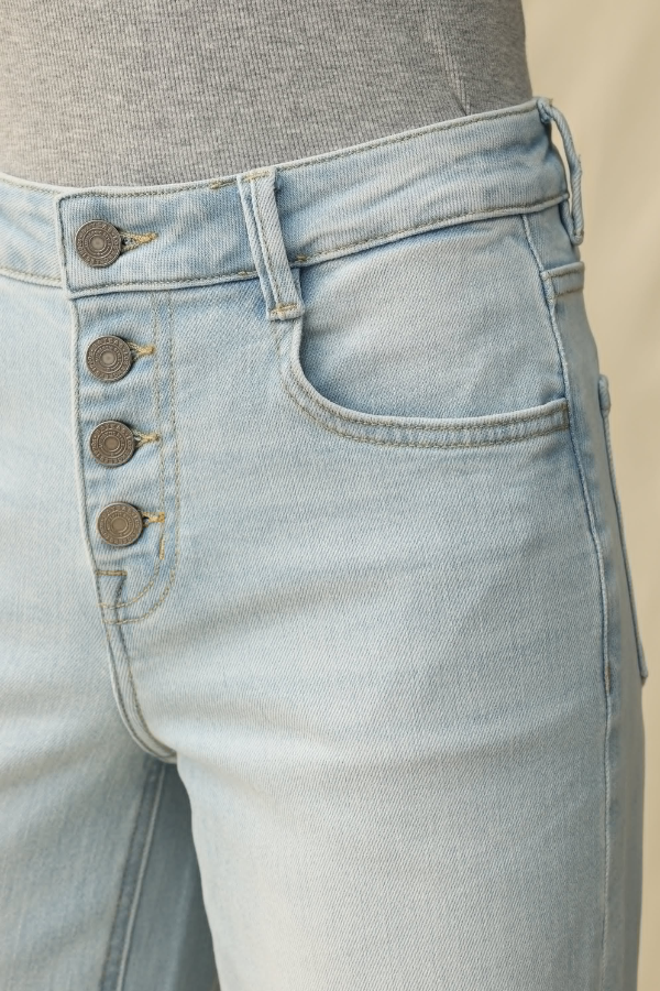 Light Wash MID Rise Wide Leg Denim