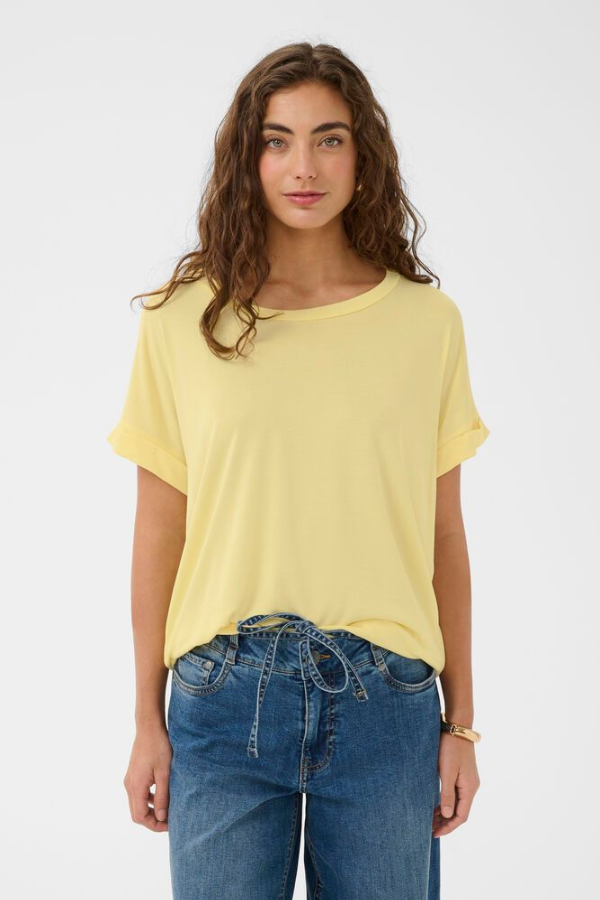 Kajsa Soft Knit Modal T-Shirt | Lemon Meringue