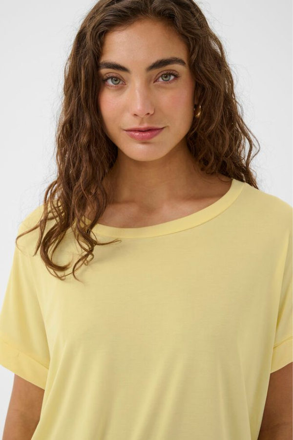 Kajsa Soft Knit Modal T-Shirt | Lemon Meringue