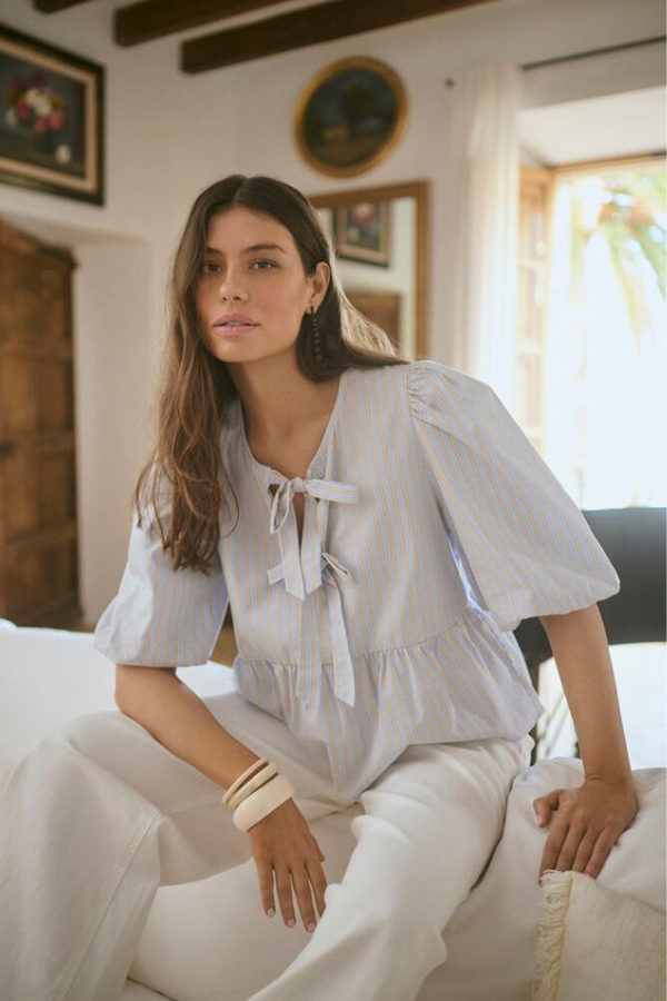 Elia Tie Front Blouse