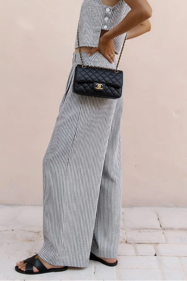 Lana Crepe Bengal Stripe Trouser