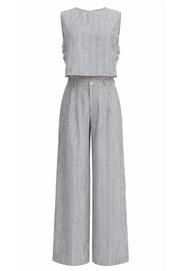 Lana Crepe Bengal Stripe Trouser