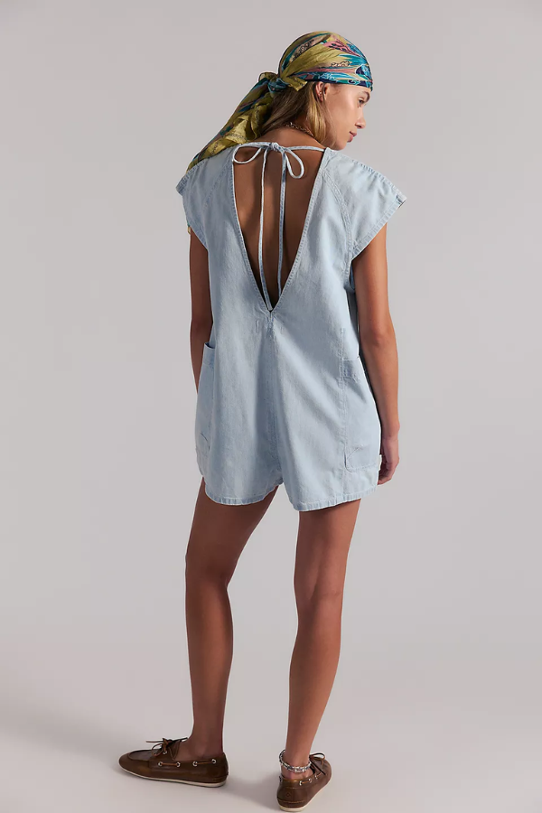 Free Fall Denim Romper
