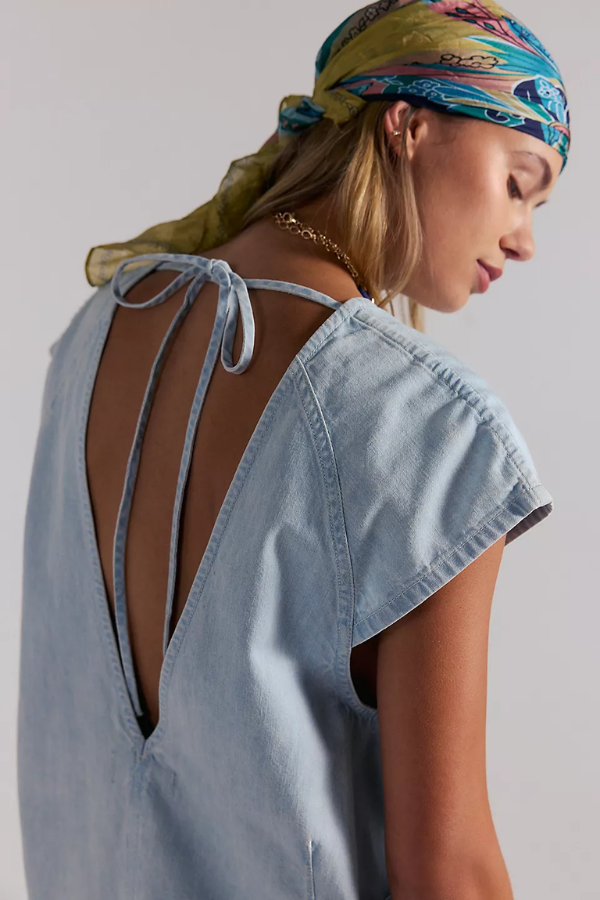 Free Fall Denim Romper