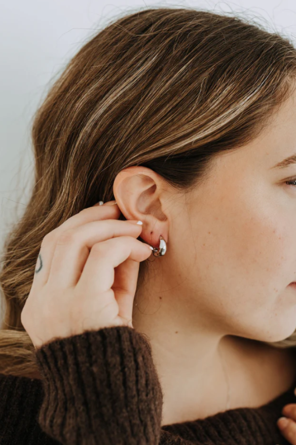 The Hammered Huggies | Sterling Silver