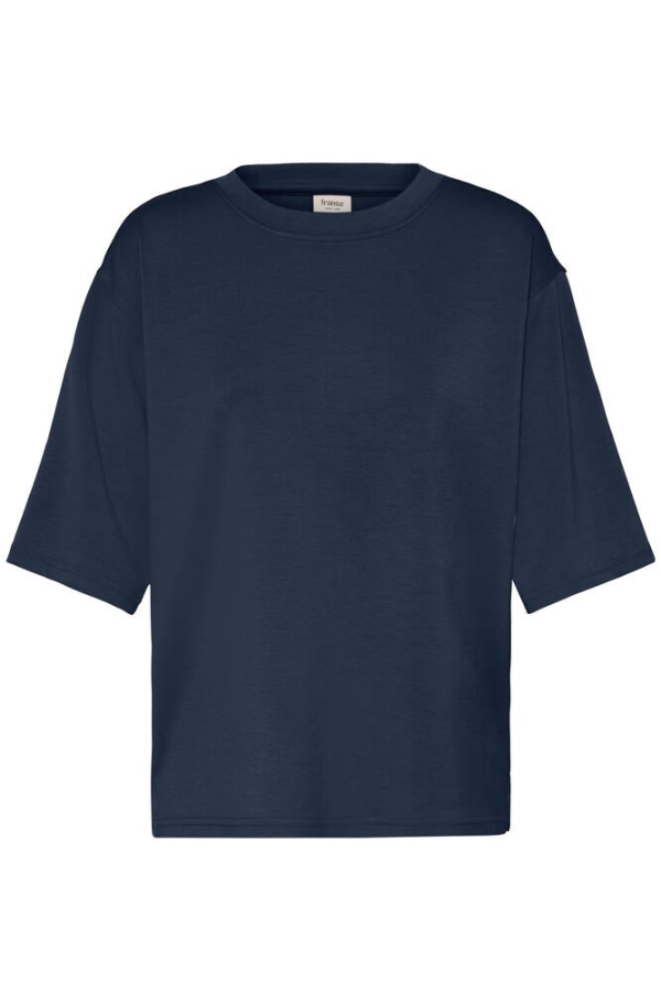 Aurora Soft Knit Scuba Tee | Navy