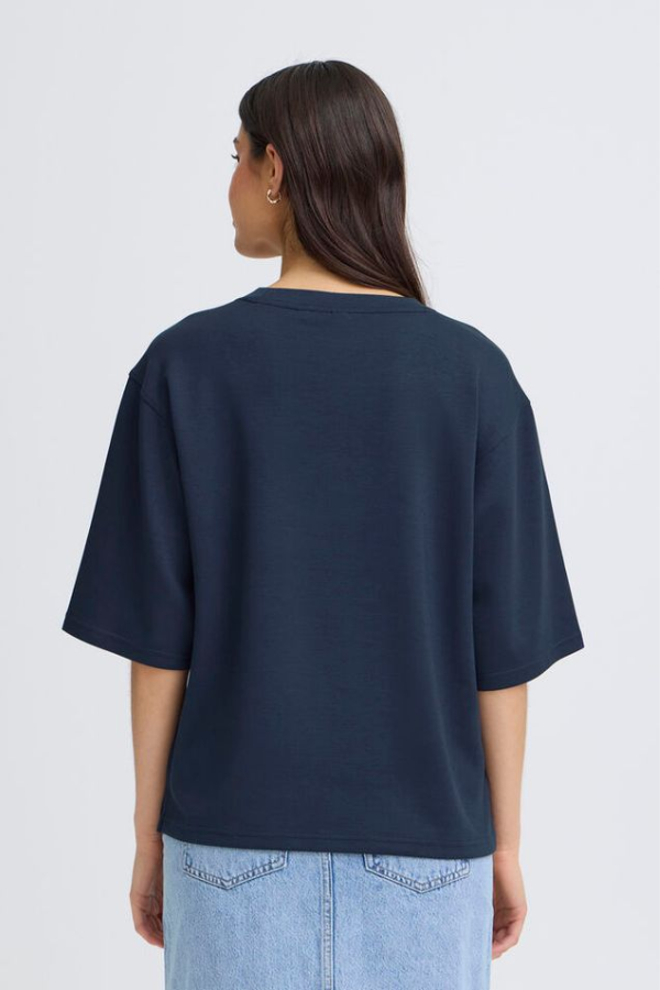 Aurora Soft Knit Scuba Tee | Navy