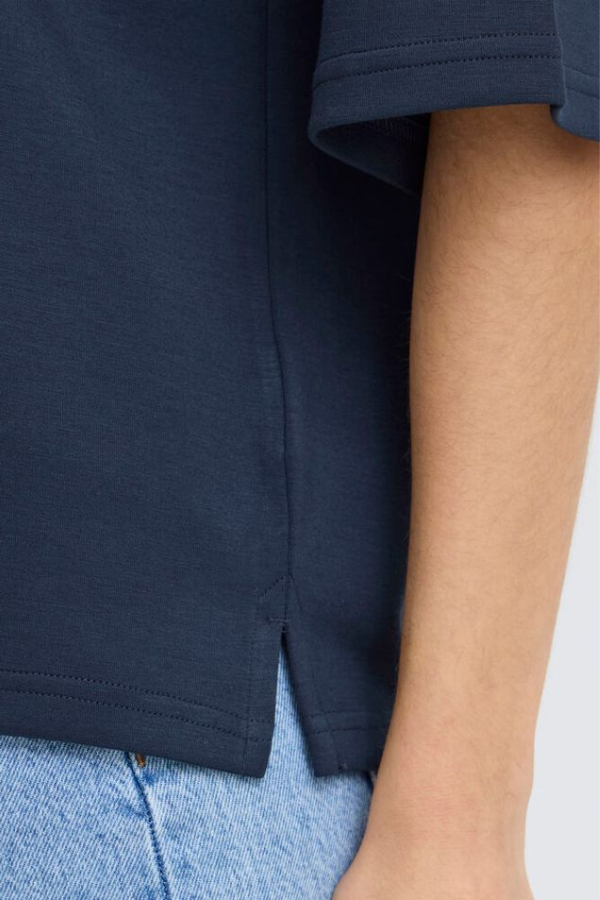 Aurora Soft Knit Scuba Tee | Navy