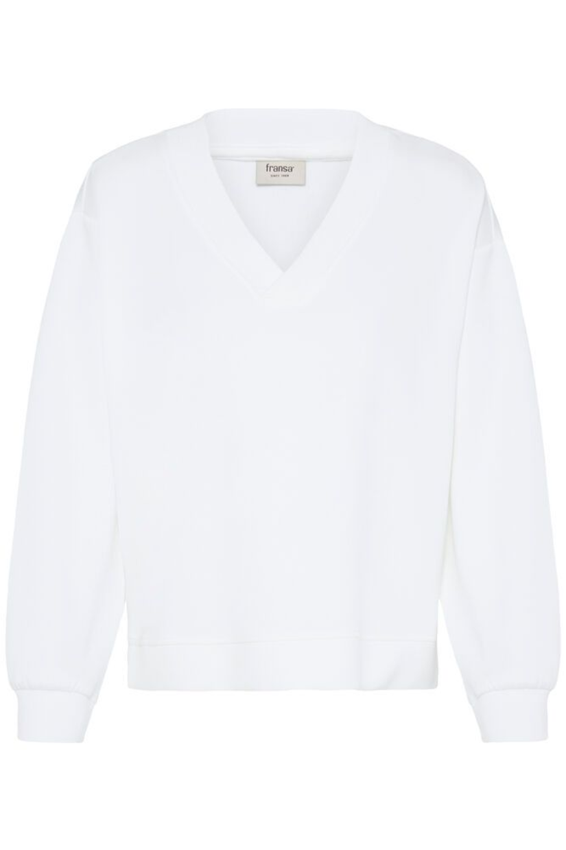 Aurora Soft Knit Scuba V-Neck | Whisper White