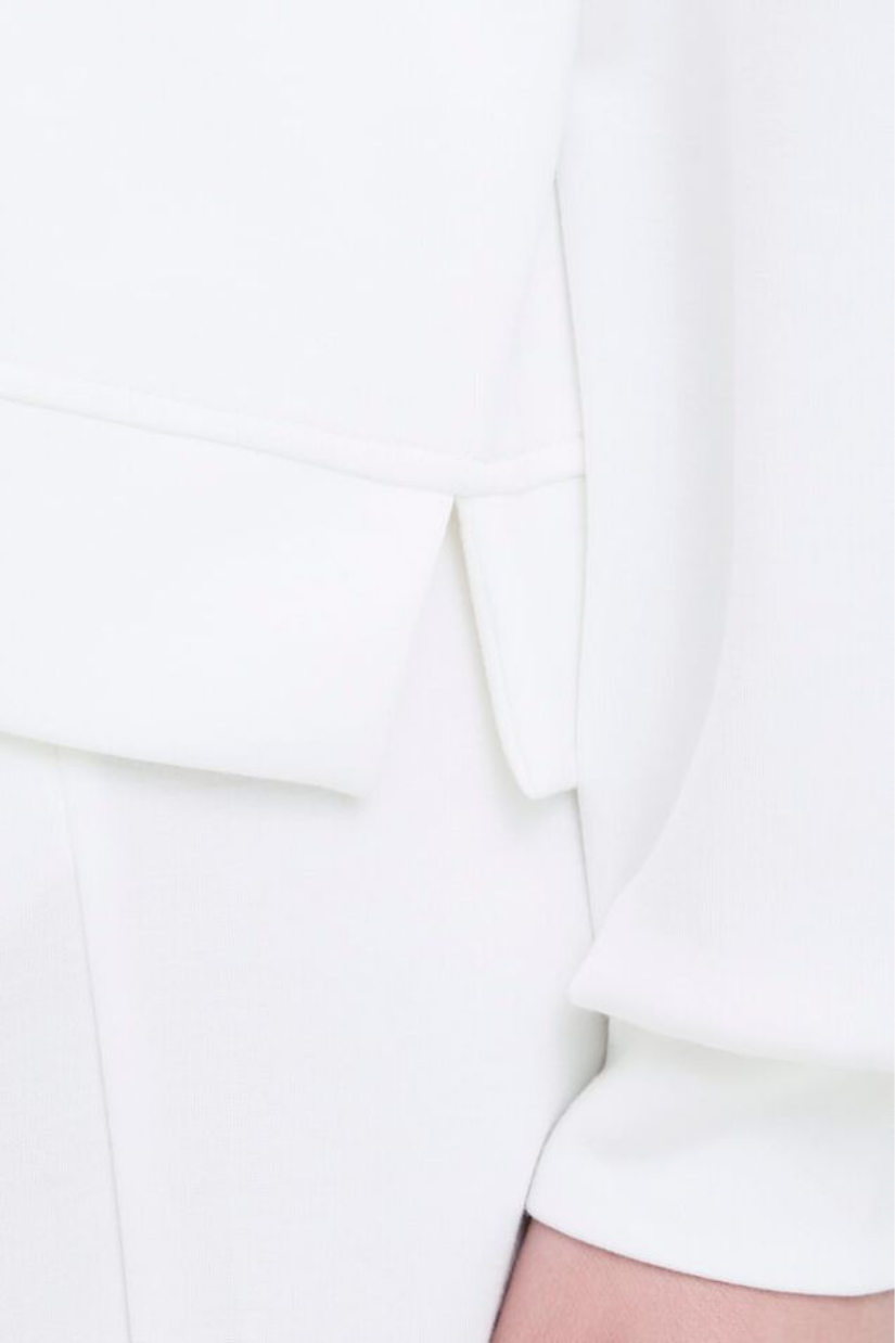 Aurora Soft Knit Scuba V-Neck | Whisper White