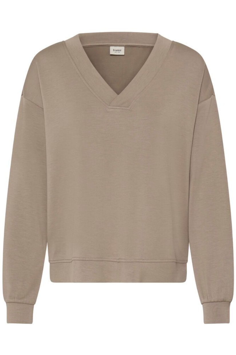 Aurora Soft Knit Scuba V-Neck | Mountain Trail