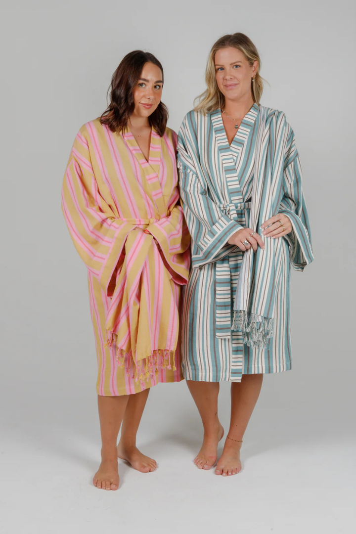 THE MISTRAL | Unisex Striped Belted Robe