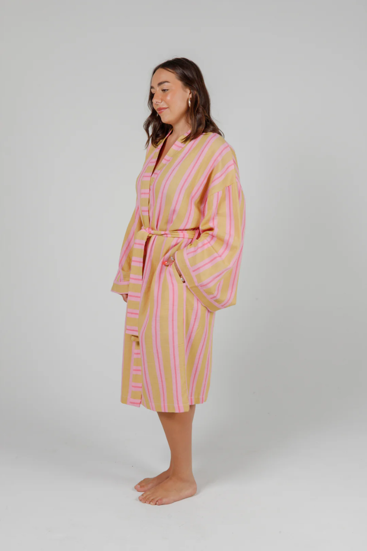 THE MISTRAL | Unisex Striped Belted Robe