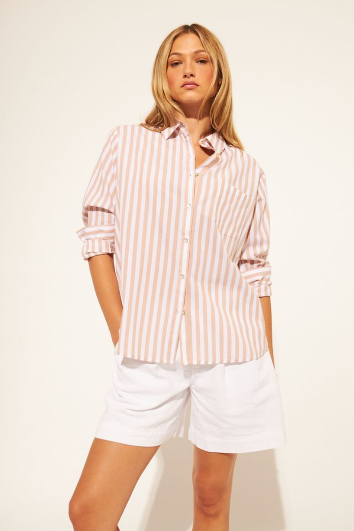 Julio Cotton Stripe Button Up