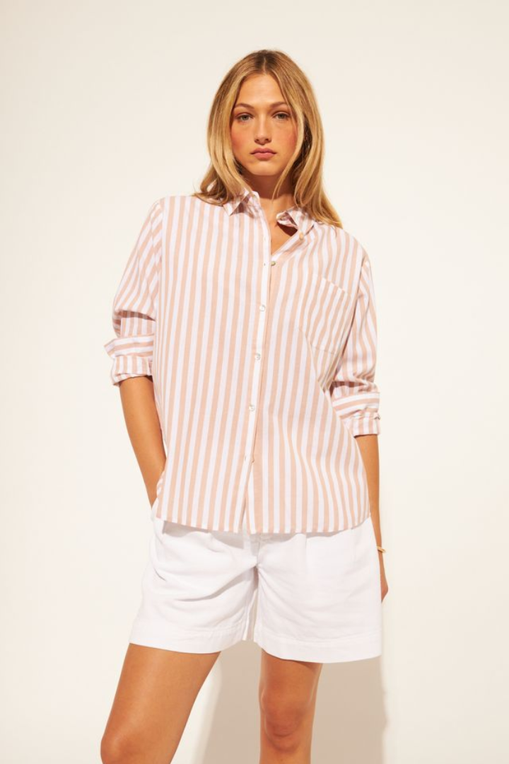 Julio Cotton Stripe Button Up