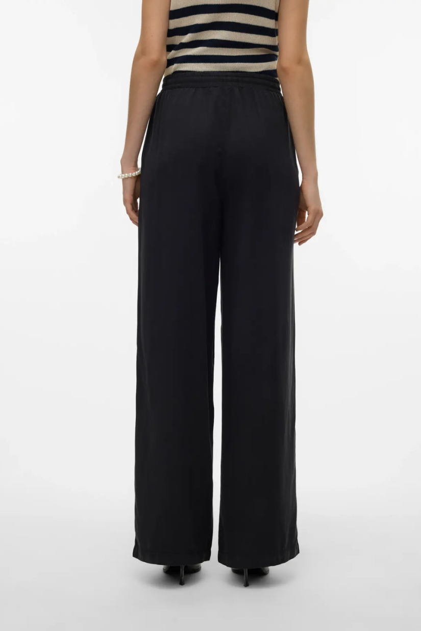 Bree High Waisted Tencel Pants | Black