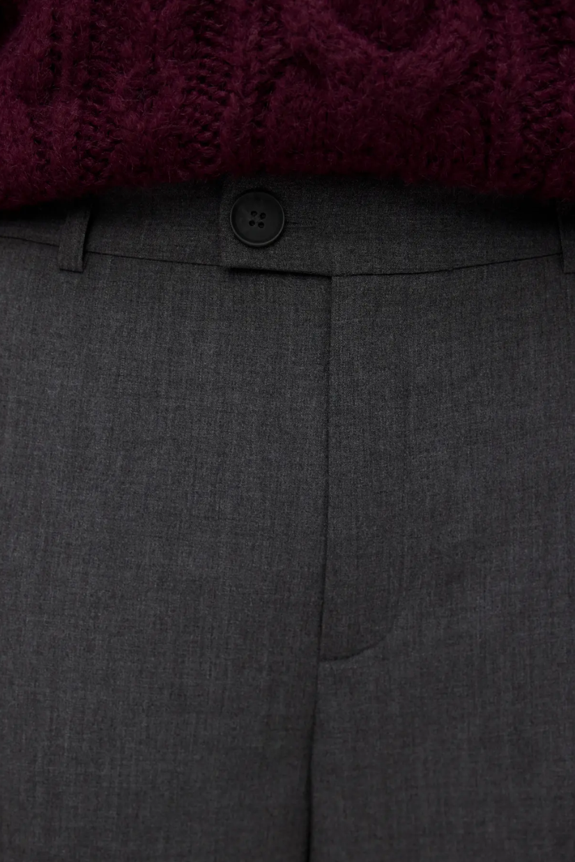 Texas Straight Leg Trouser | Dark Grey Melange