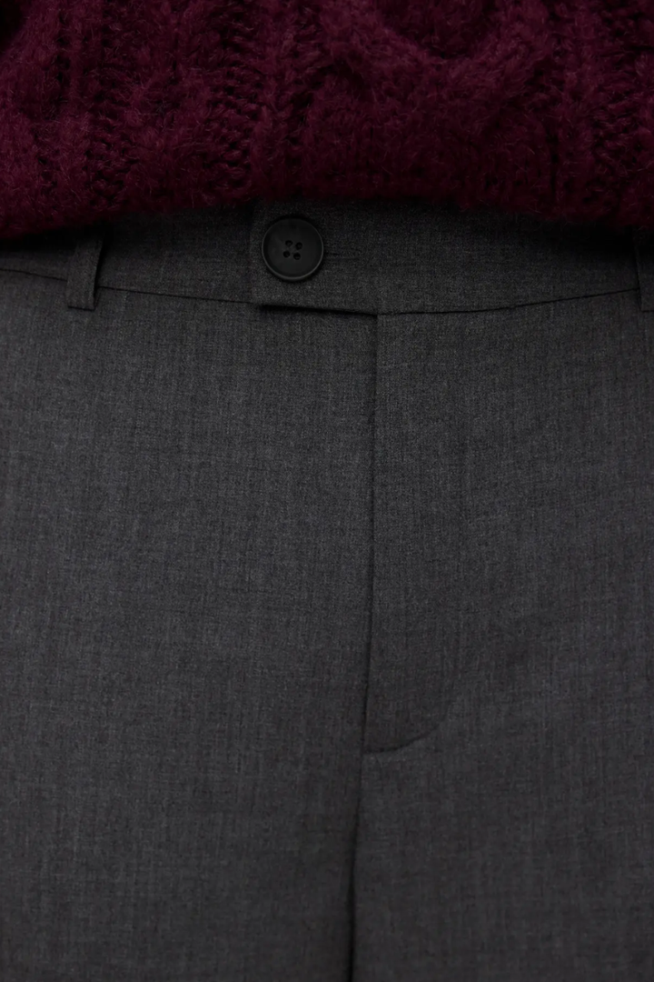 Texas Straight Leg Trouser | Dark Grey Melange