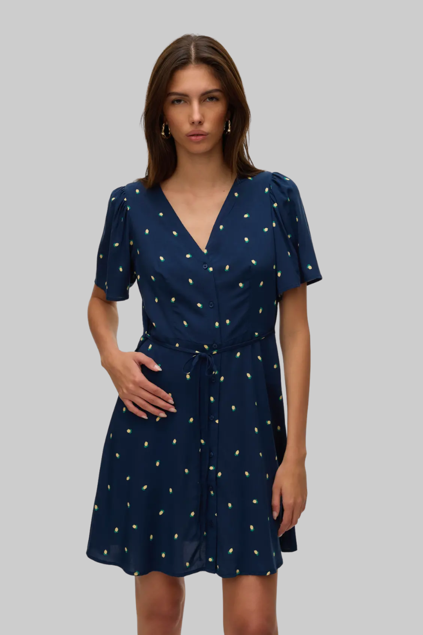 Alba Mini Dress | Navy Lemons