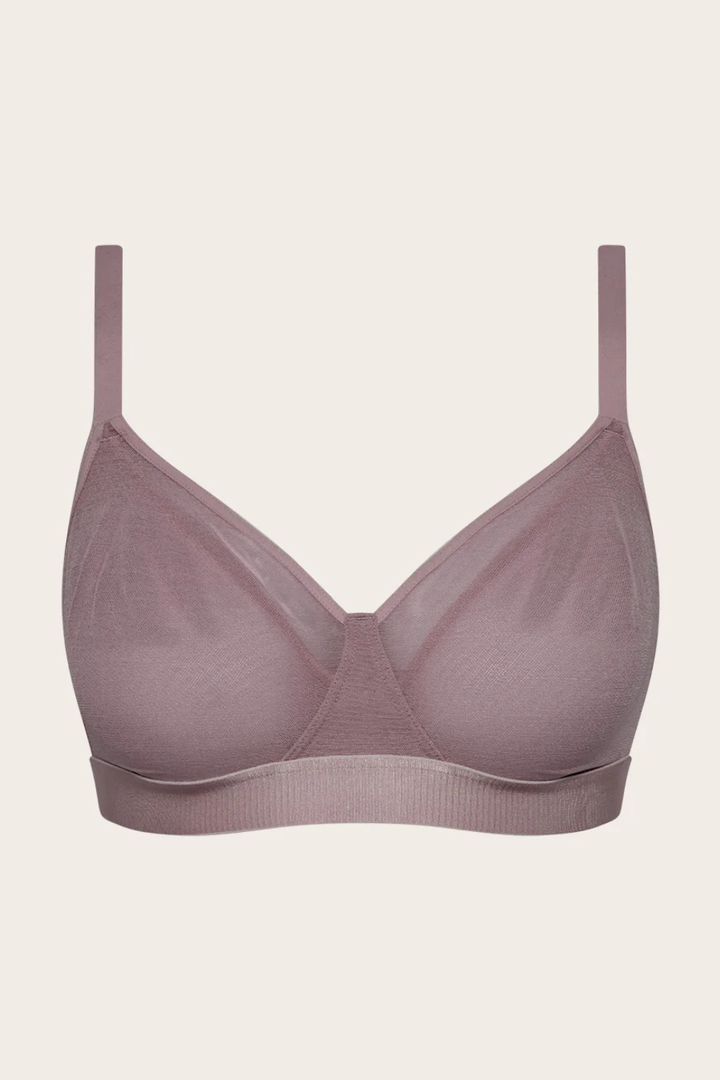 Free Mesh Full Bust Wireless Bra | Mauve