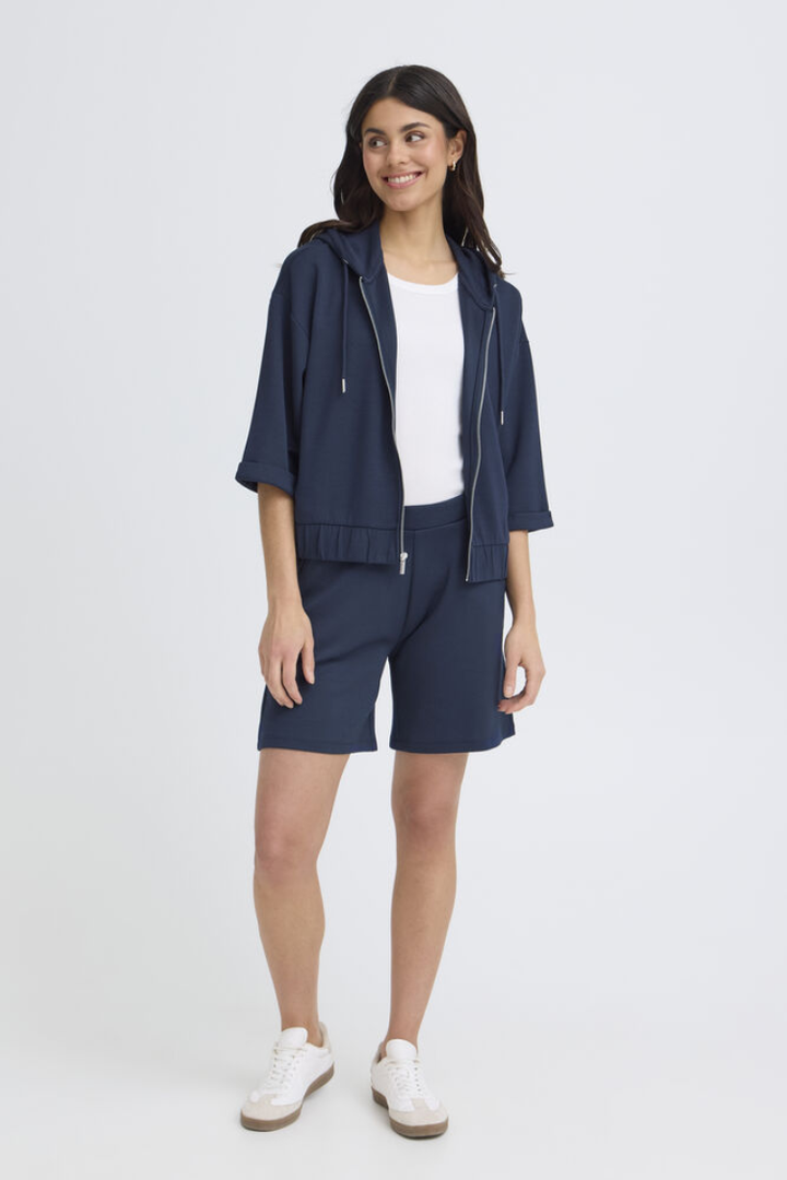 Aurora Soft Knit Scuba Shorts | Navy