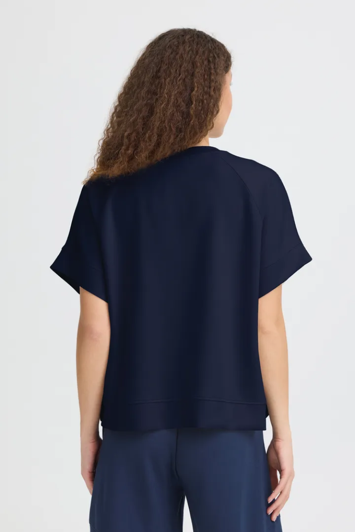 Aurora Soft Knit Scuba Tee | Navy
