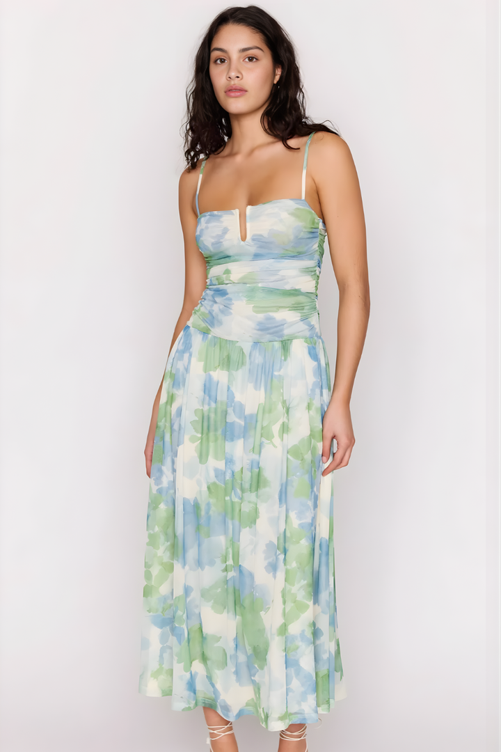 Carrie Watercolour Mesh Maxi Dress