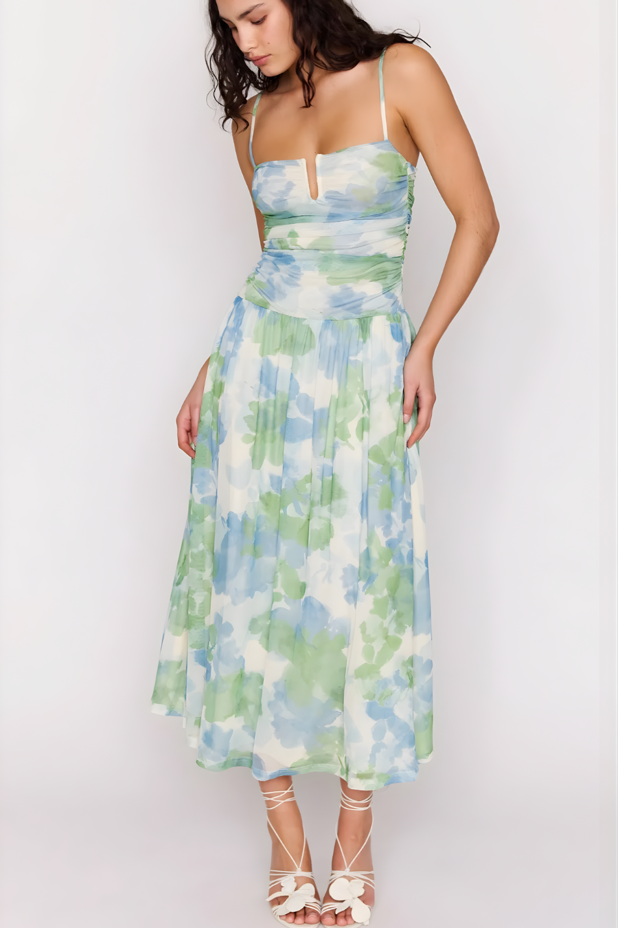 Carrie Watercolour Mesh Maxi Dress