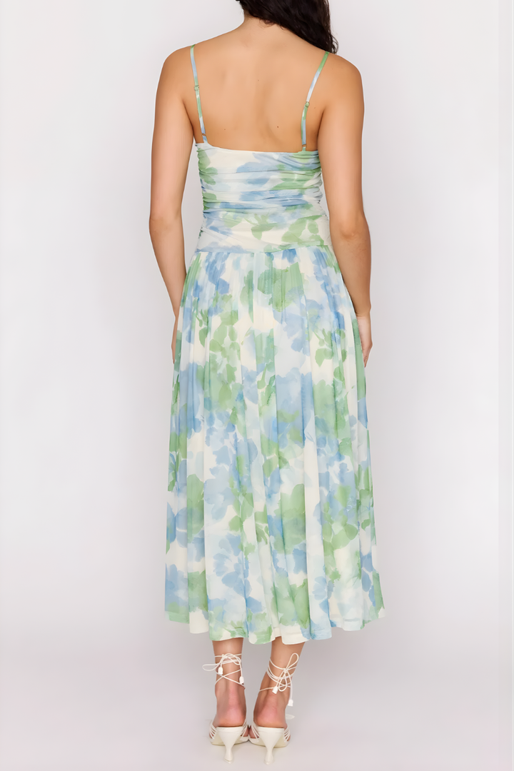 Carrie Watercolour Mesh Maxi Dress