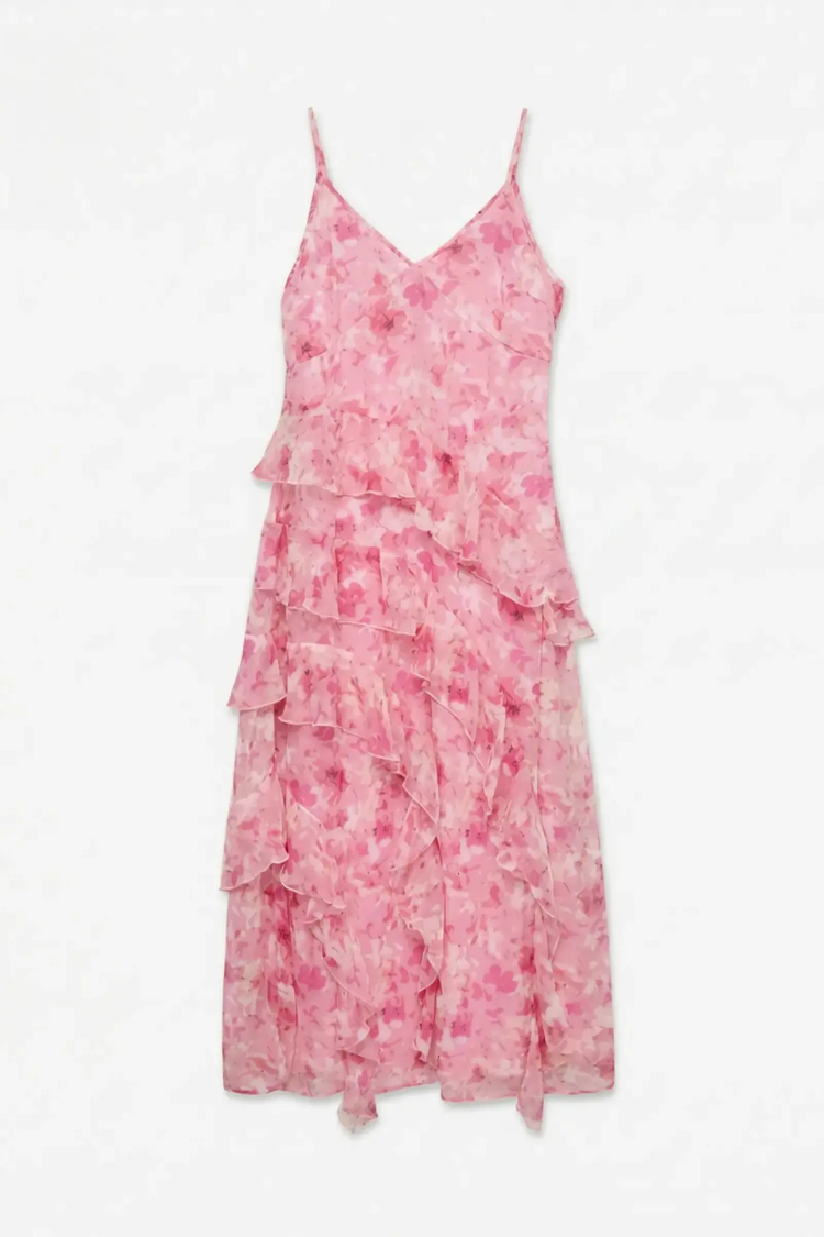 Smilla Long Frill Floral Dress