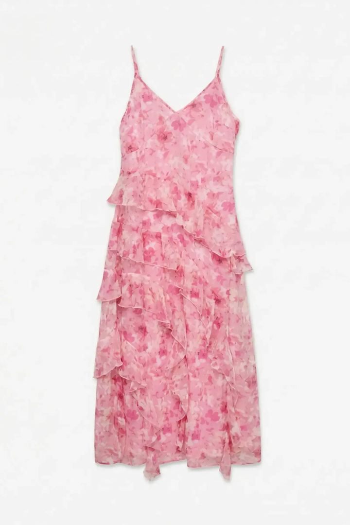 Smilla Long Frill Floral Dress