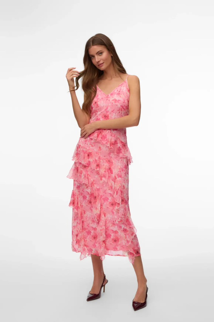 Smilla Long Frill Floral Dress