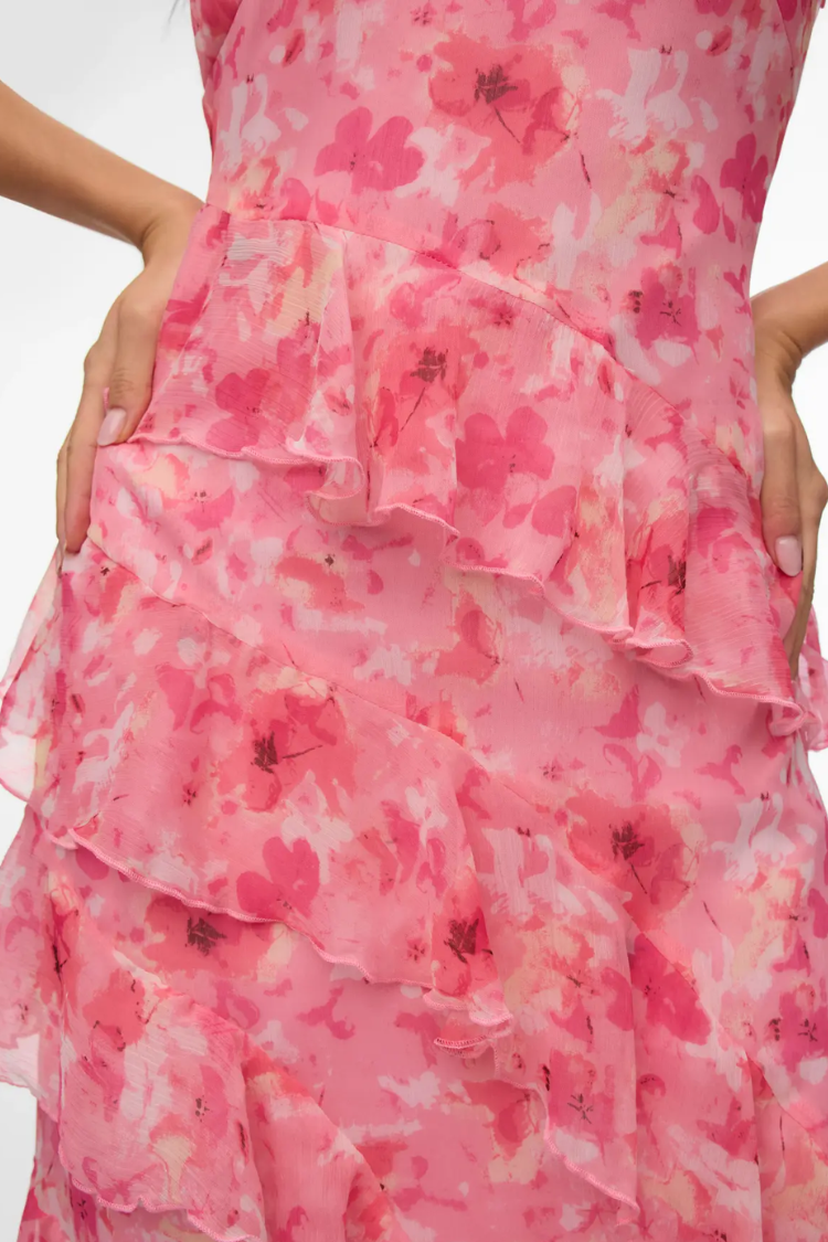 Smilla Long Frill Floral Dress