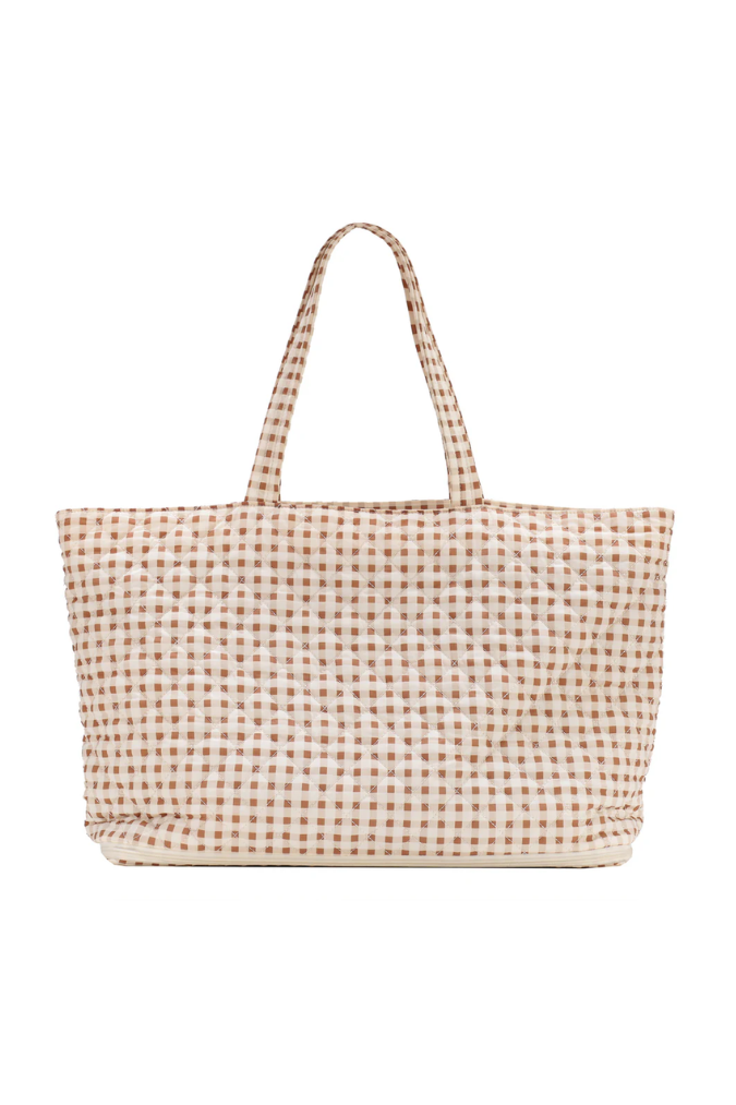 Quilted Expandable Tote | Gingham Print
