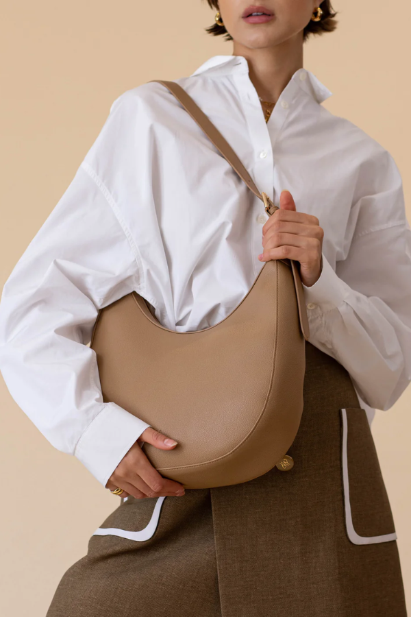 Hobo Bag | Taupe Pebble