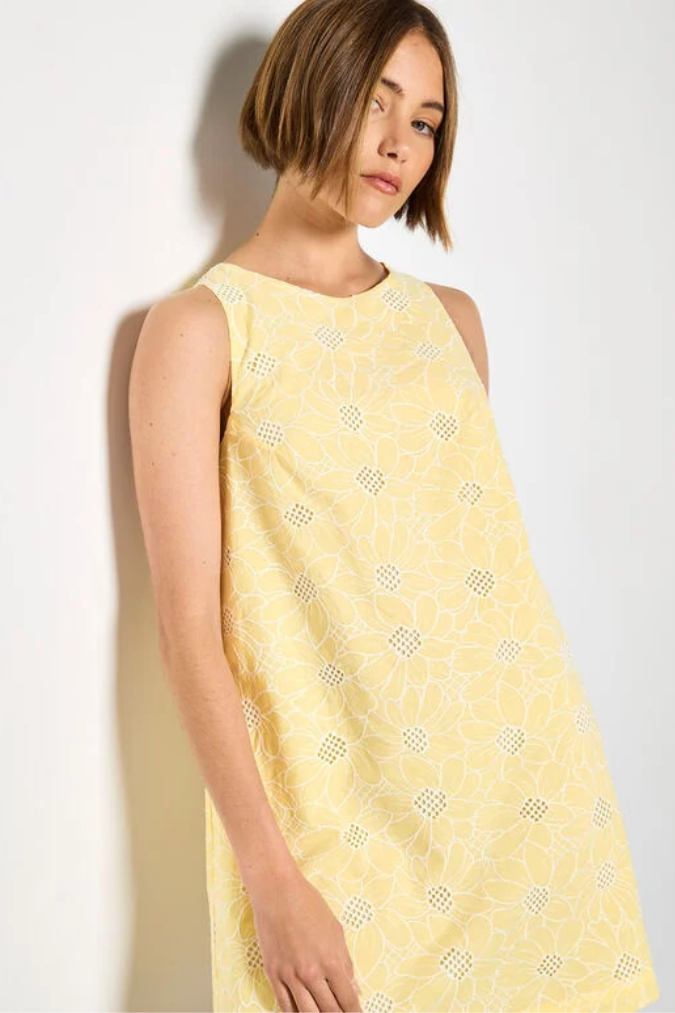 Floral Embroidered Shift Mini Dress