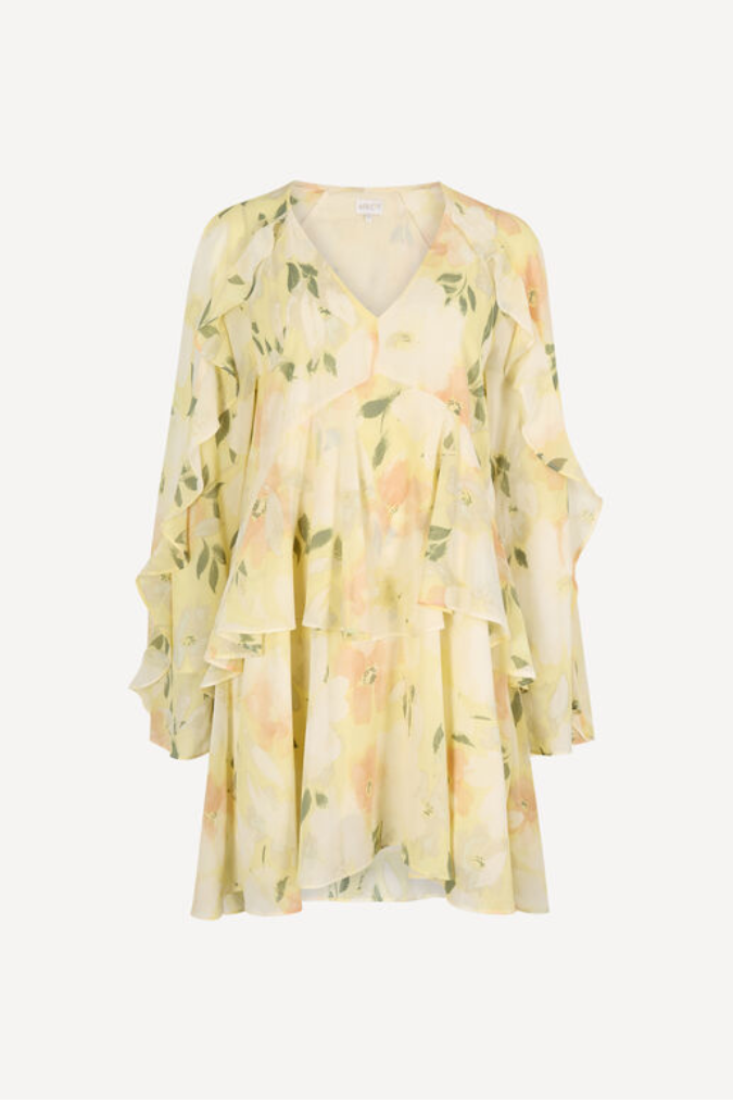 Floral Chiffon Ruffle Mini Dress