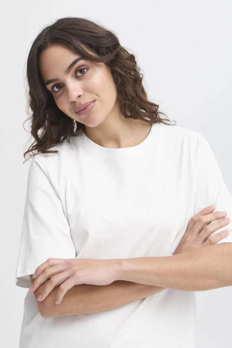 ZA Boxy Shoulder Tee | White