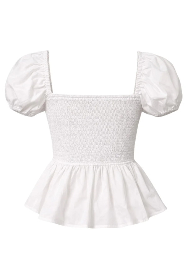 Sera | Cotton Poplin Peplum Blouse