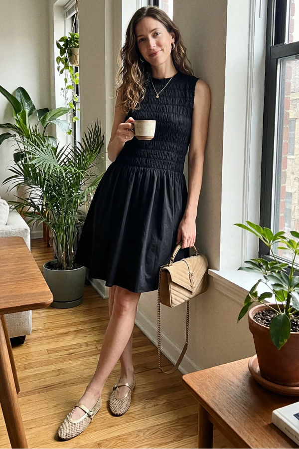 Prim | Structured Sleeveless Ruched Mini Cocktail Dress In Black