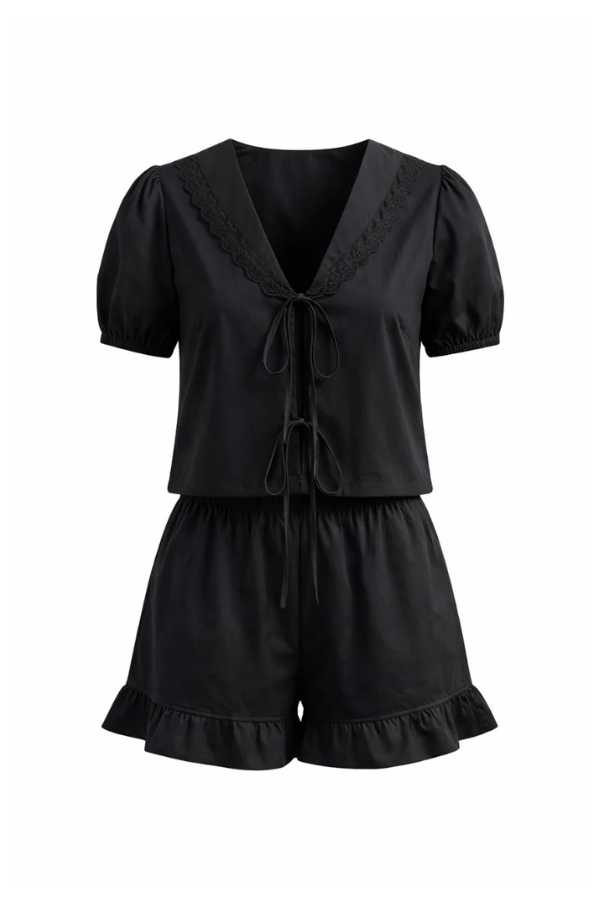 Vivi | Cotton Poplin Tie Front Top
