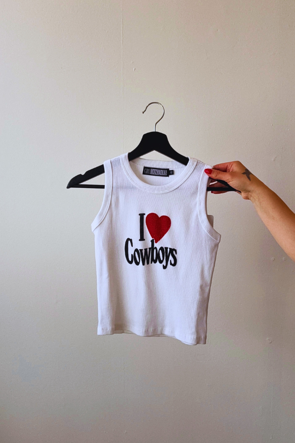 I Heart Cowboys Ribbed Tank