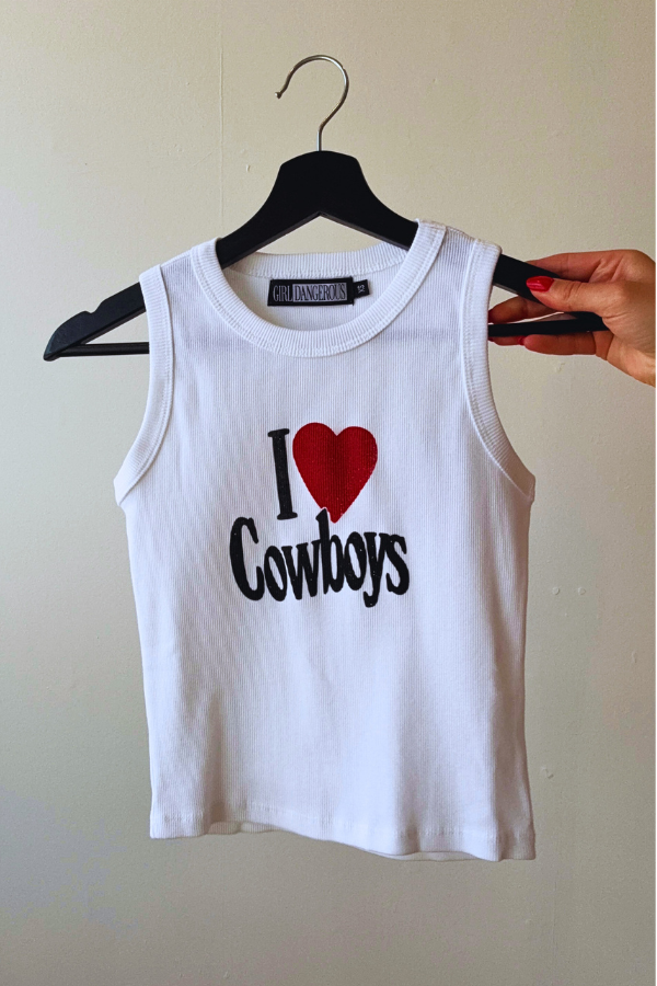 I Heart Cowboys Ribbed Tank