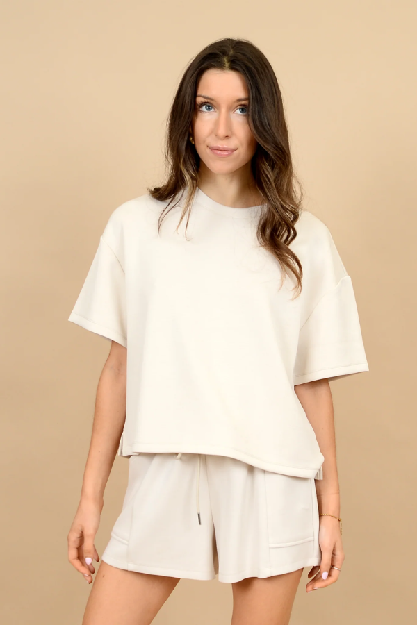 Scuba Soft Knit Senza Shorts | Stone