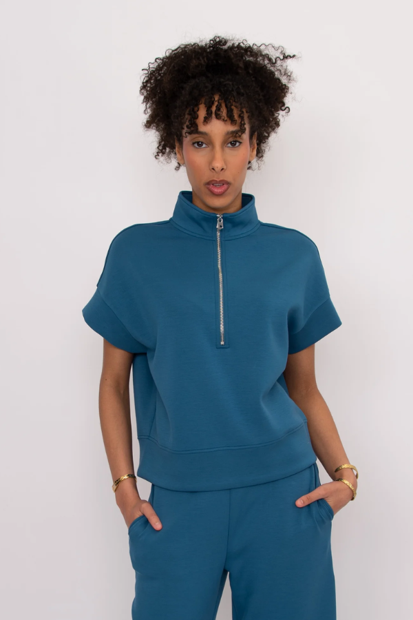 Scuba Soft Knit Half Zip | Boarder Blue