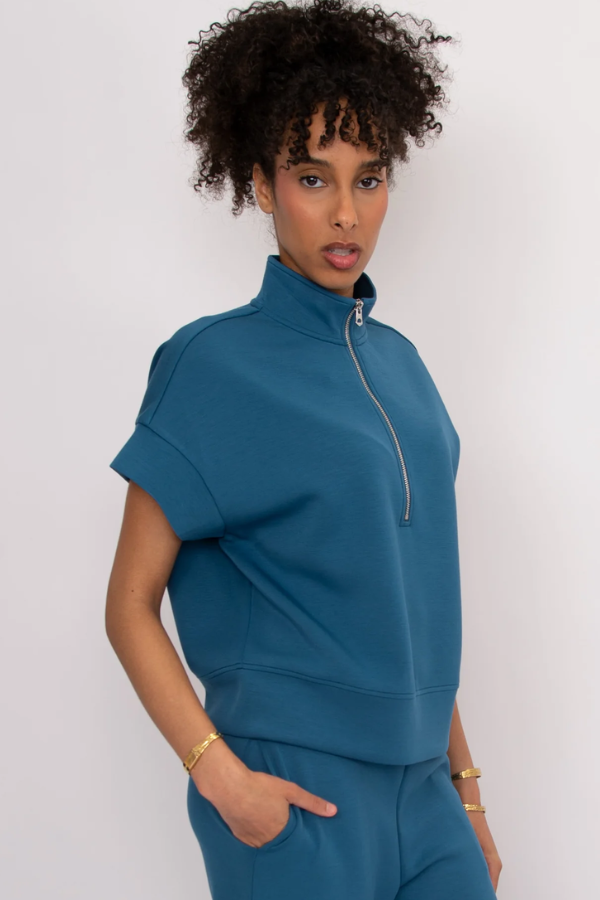 Scuba Soft Knit Half Zip | Boarder Blue