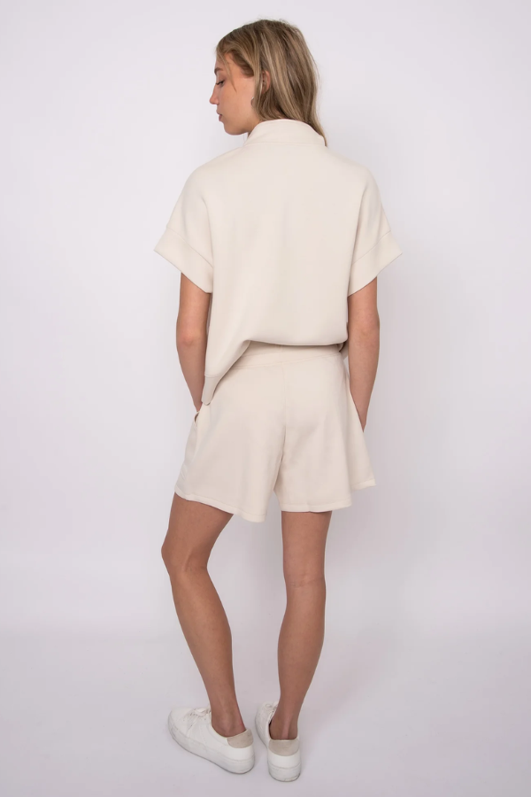Scuba Soft Knit Half Zip | Stone