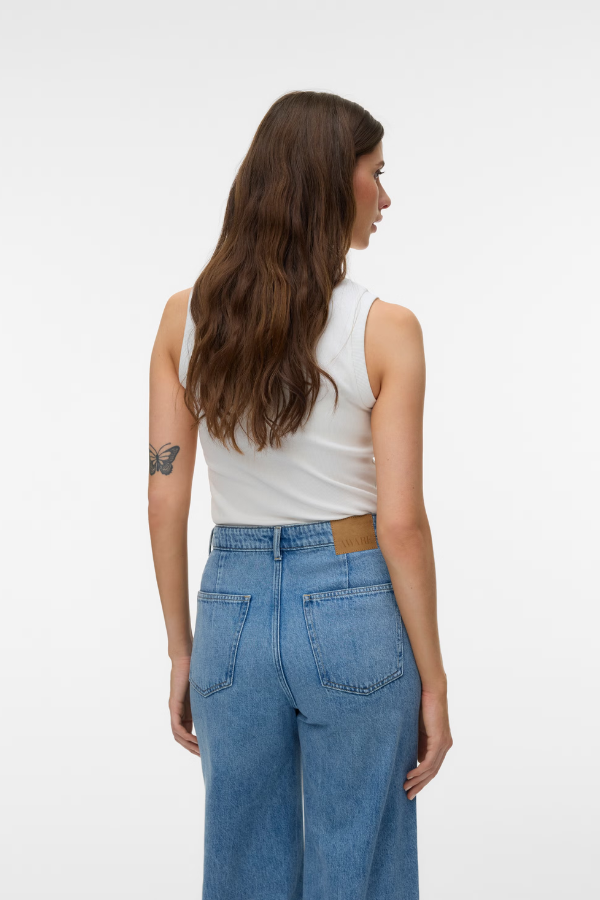 COLBIE V-Neck Tank Top | White
